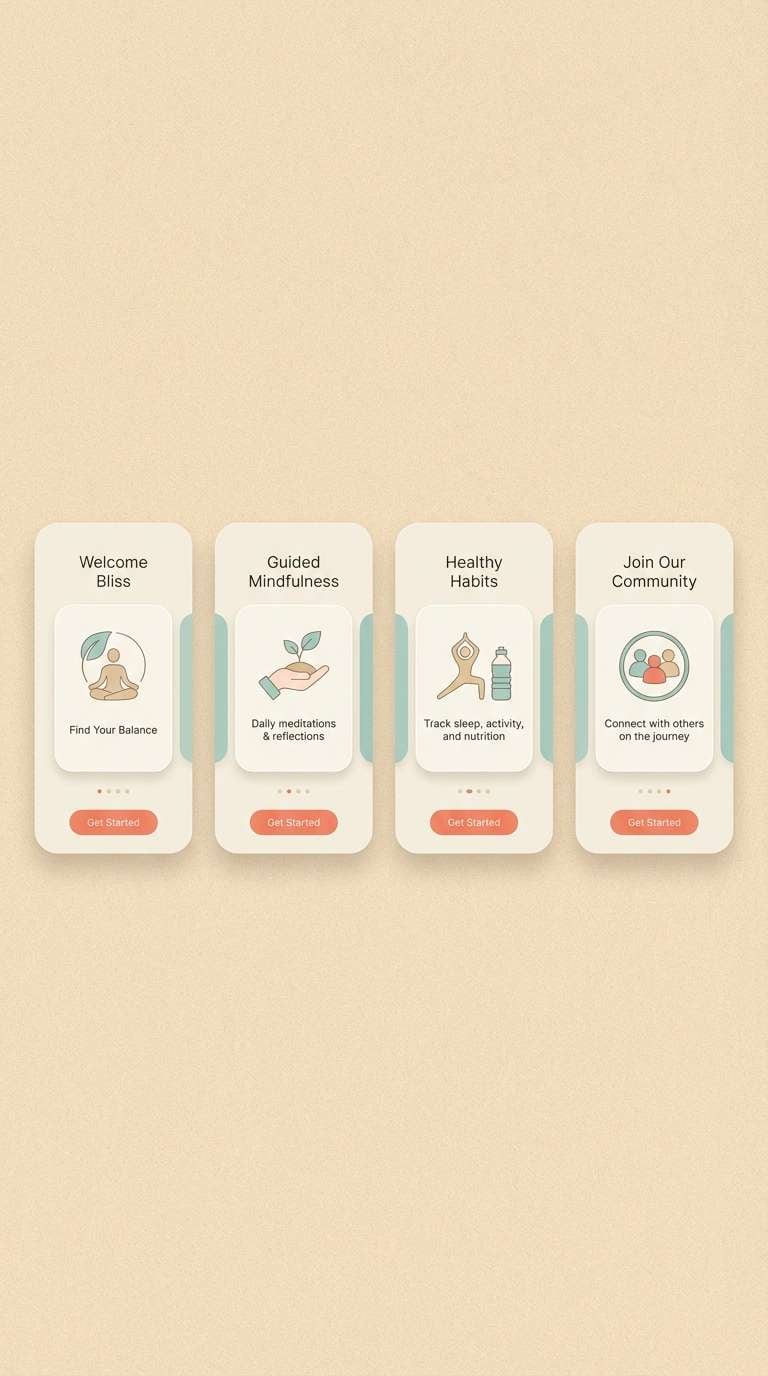 wellness onboarding screens