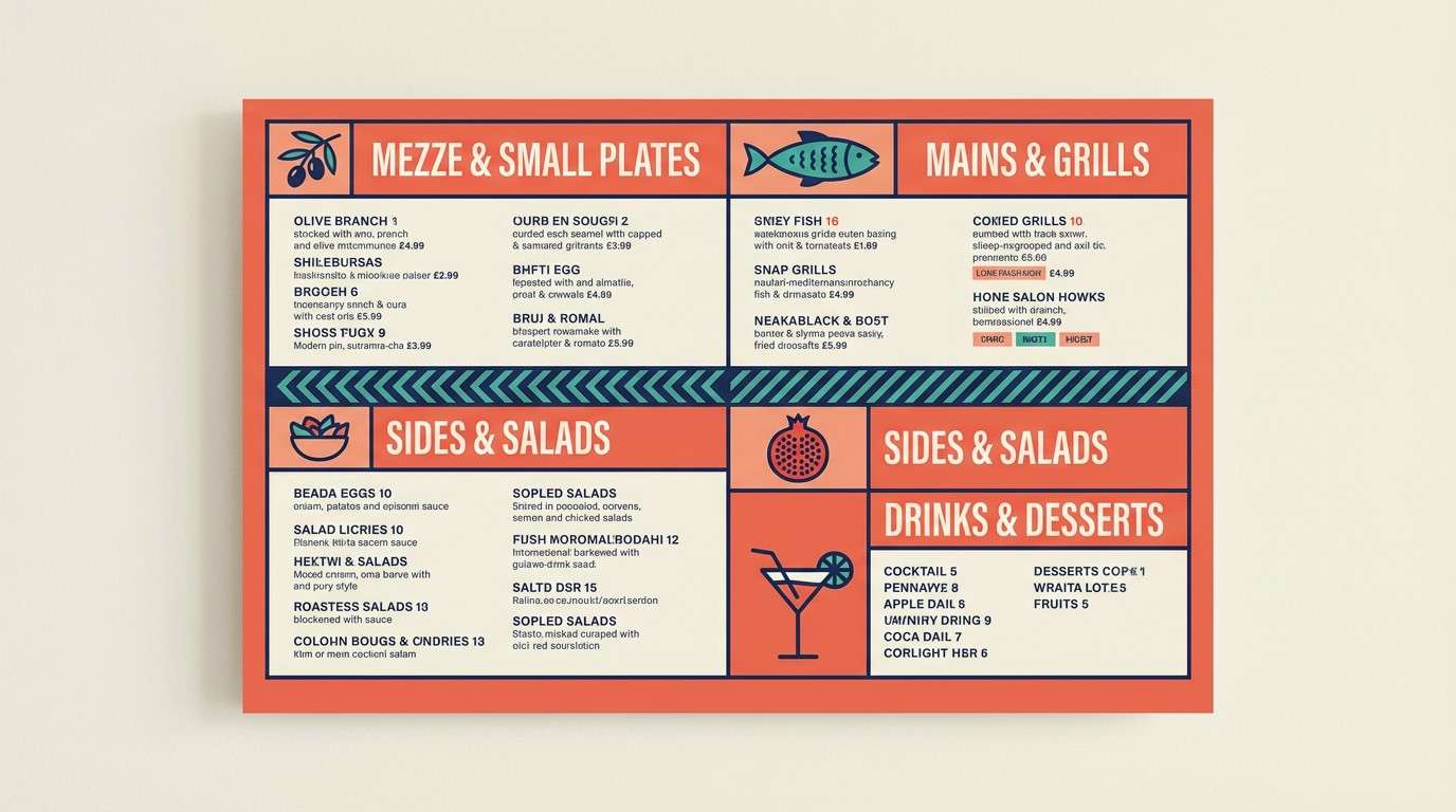 modern menu board design