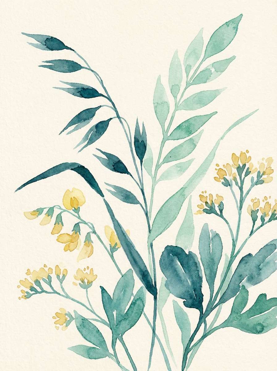 coastal botanical watercolor