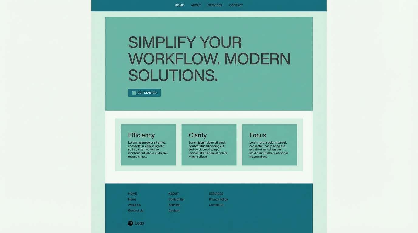 minimal landing page