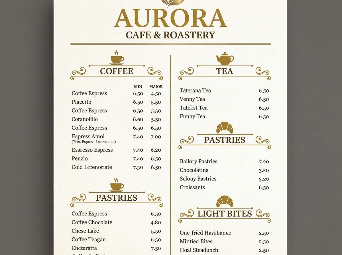 warm cafe menu design