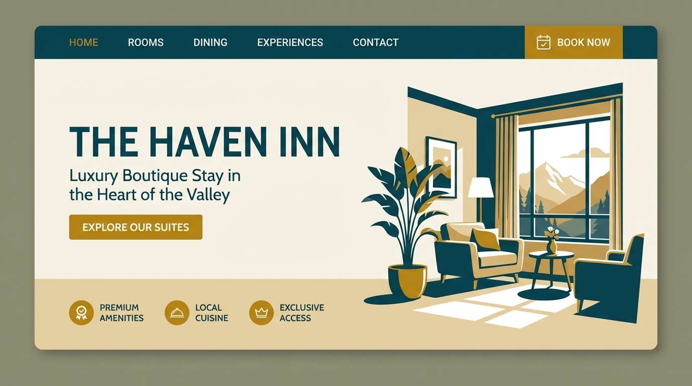boutique hotel website hero