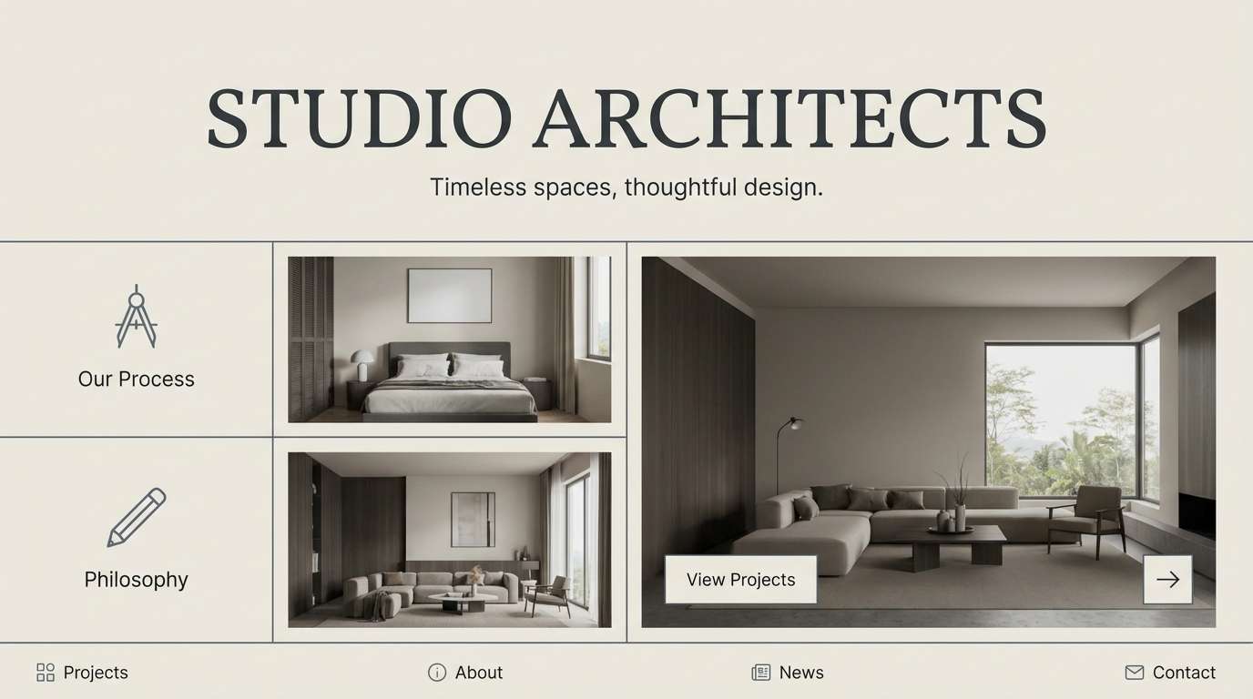 architecture website hero in graphite