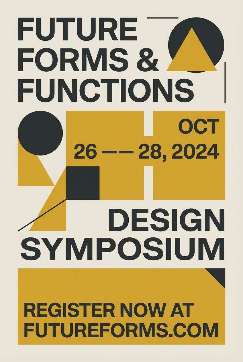 event poster in fog mustard