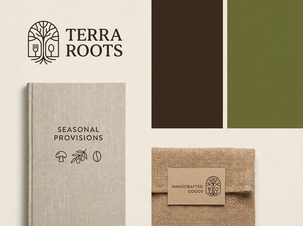 restaurant branding in espresso olive