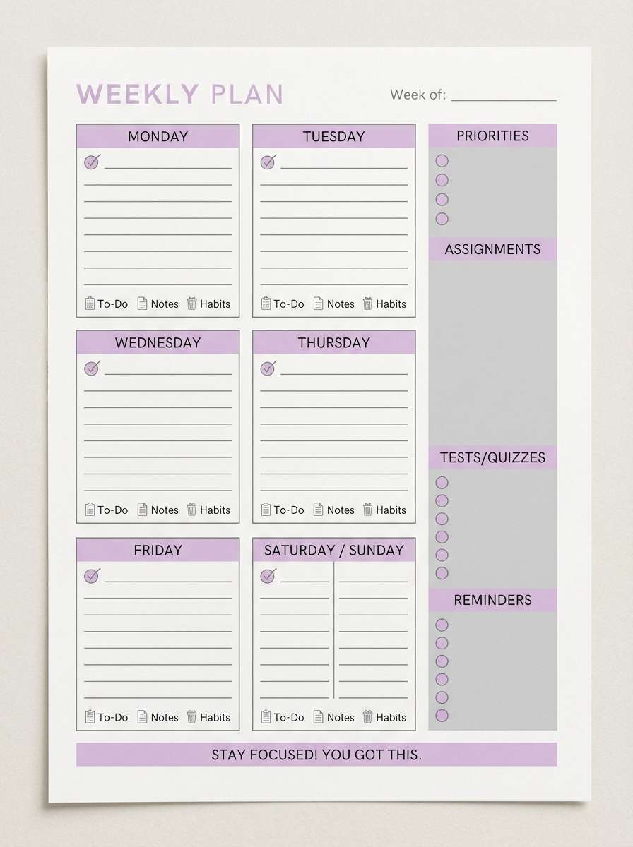 planner page in rainy pastels