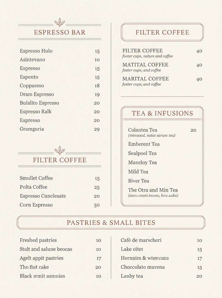 coffee menu in ash rosewood