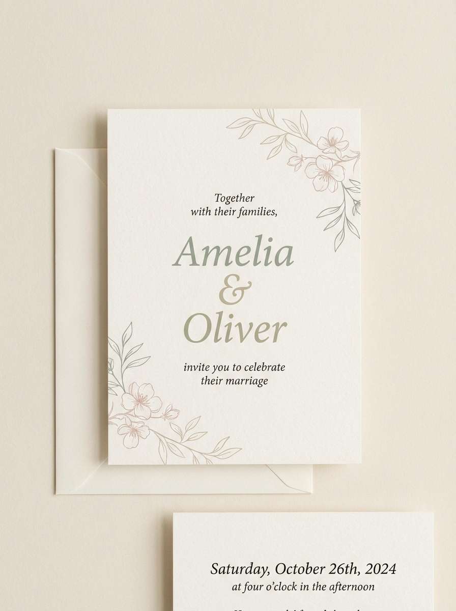 soft wedding invitation
