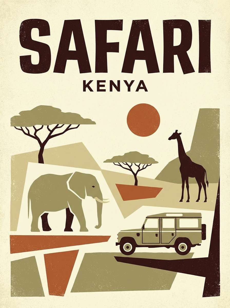vintage safari poster