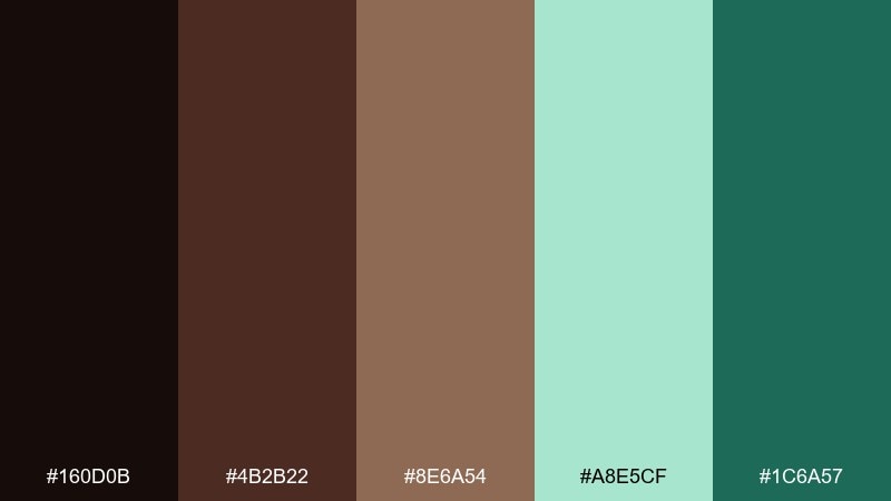 dark-mint-marble chocolate mint color palette with hex codes