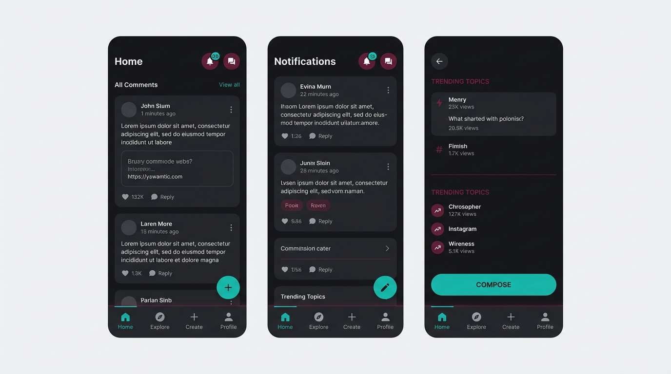 dark mode app ui