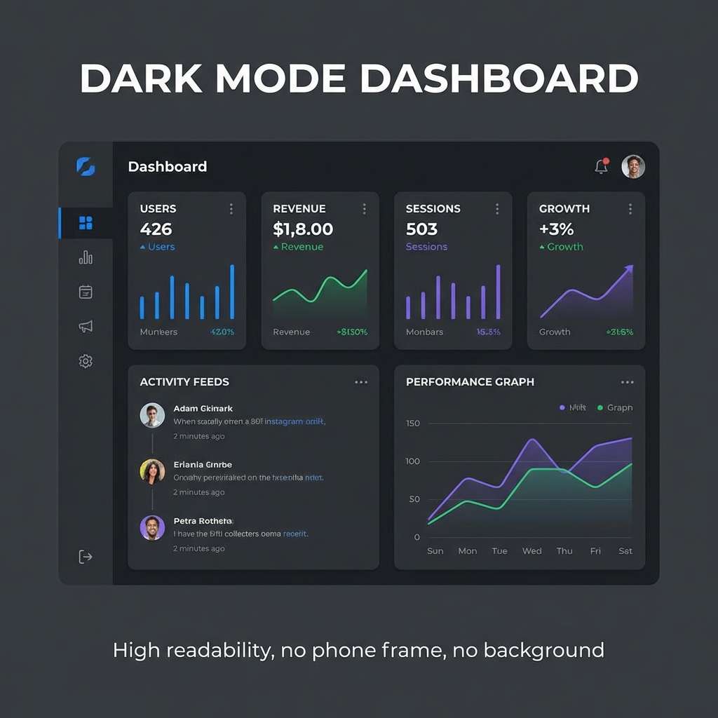 dark mode ui layout