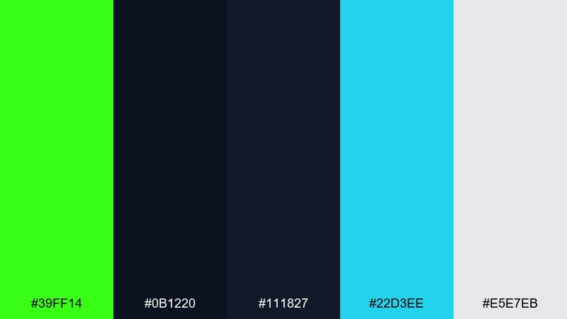 dark mode glow lines color palette with hex codes