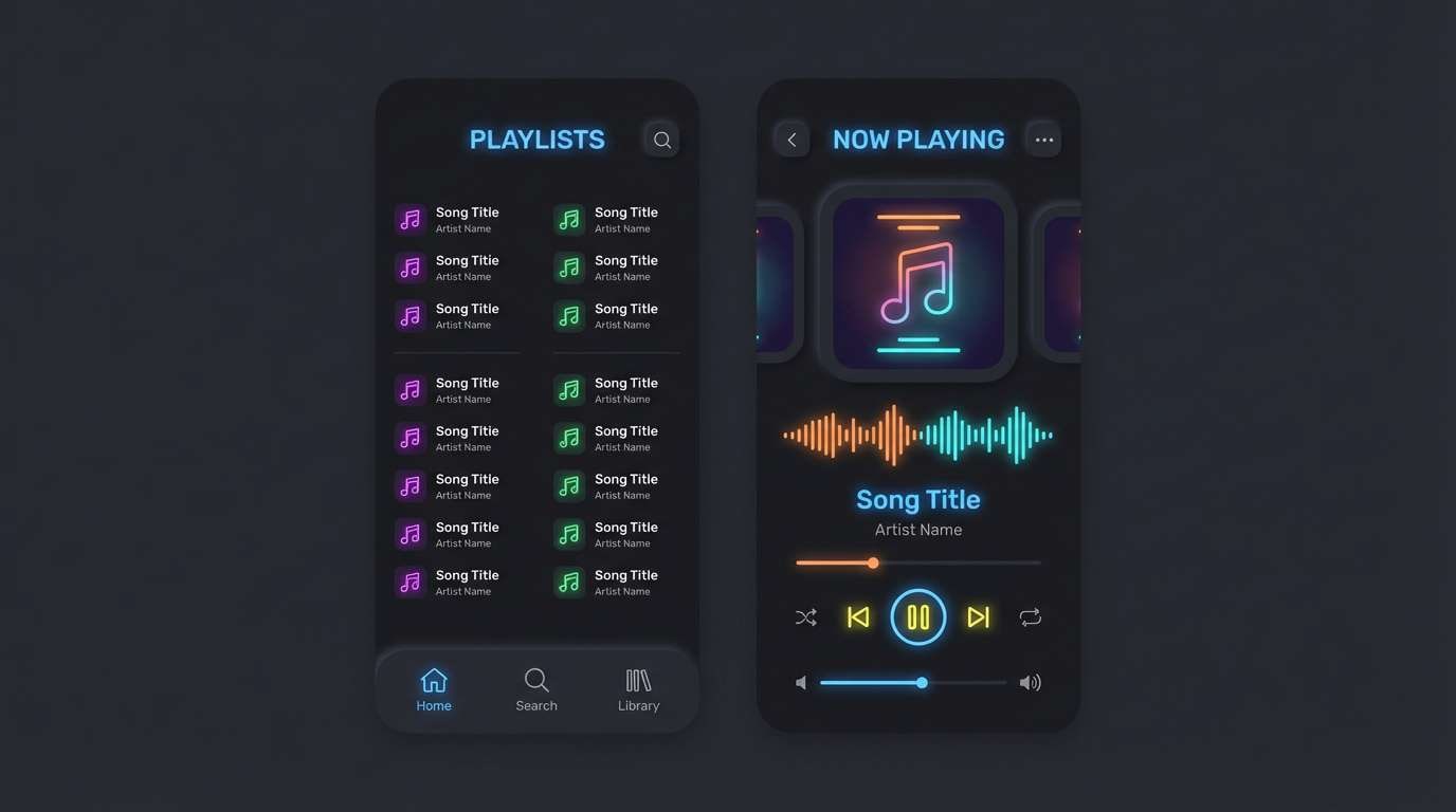 dark mode music ui
