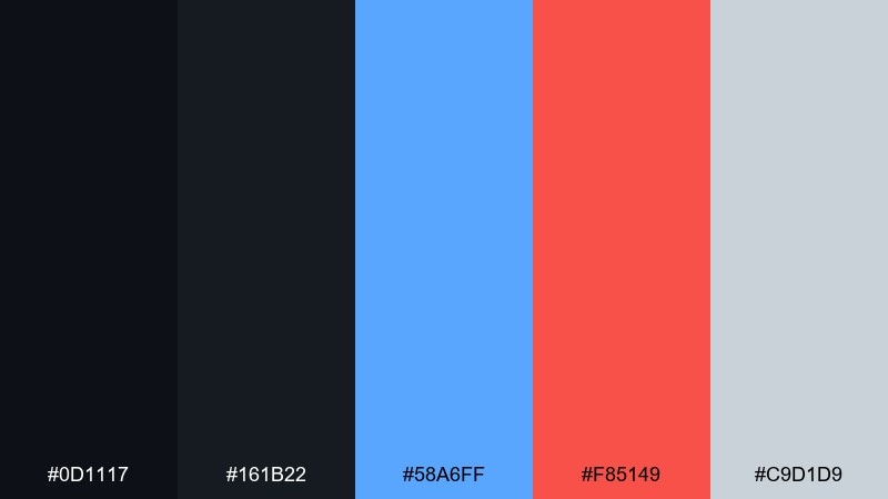 dark mode pro gaming color palette with hex codes