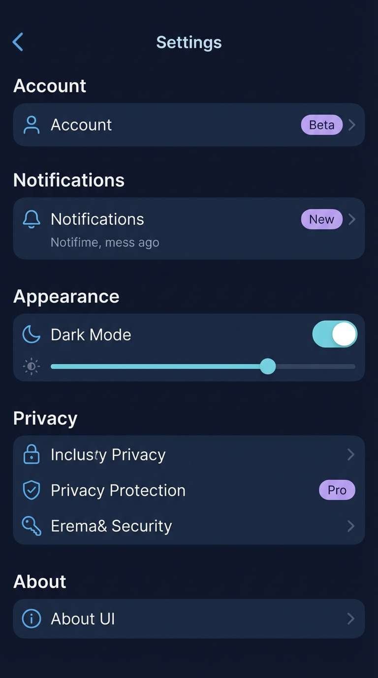 dark mode settings ui