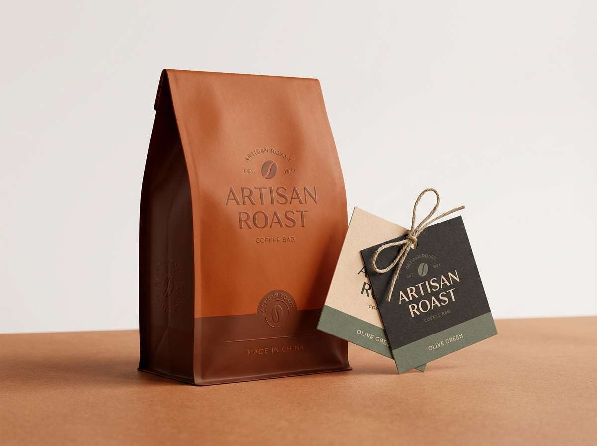 artisan coffee packaging mockup