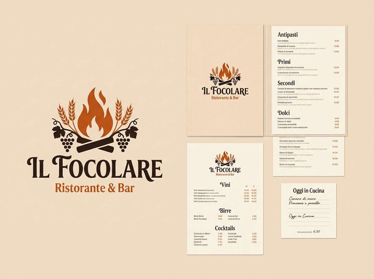 restaurant logo and menu