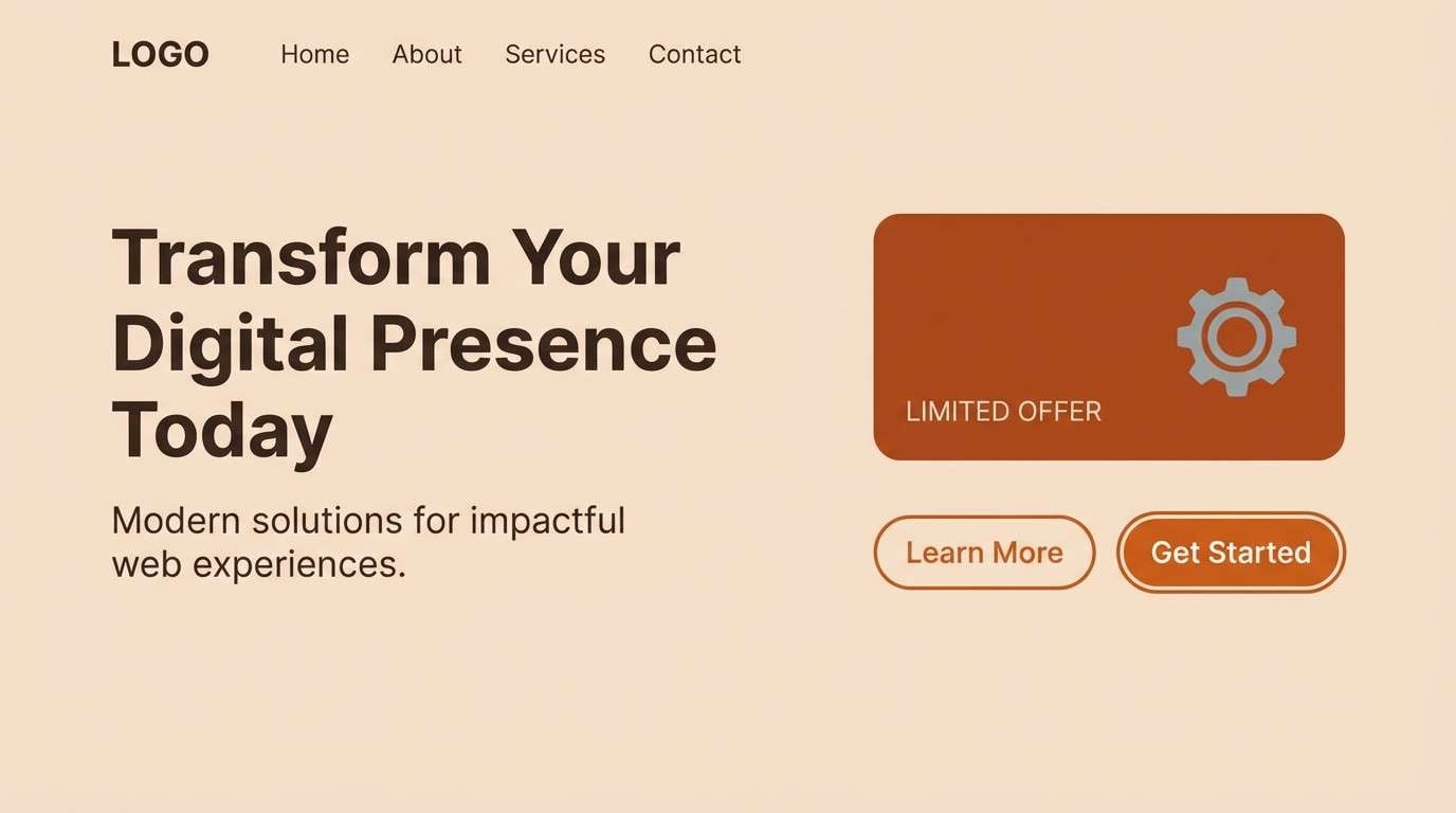 landing page hero ui