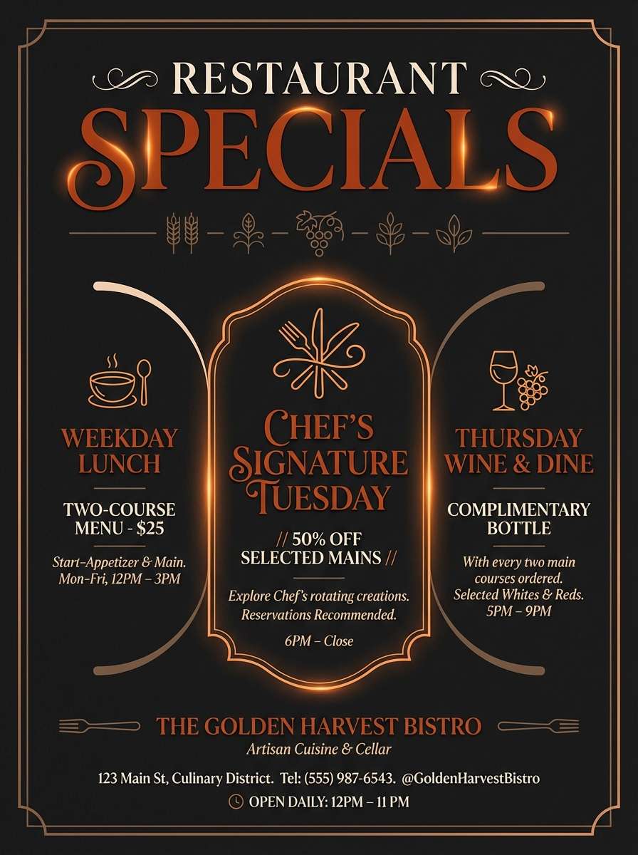 restaurant specials poster