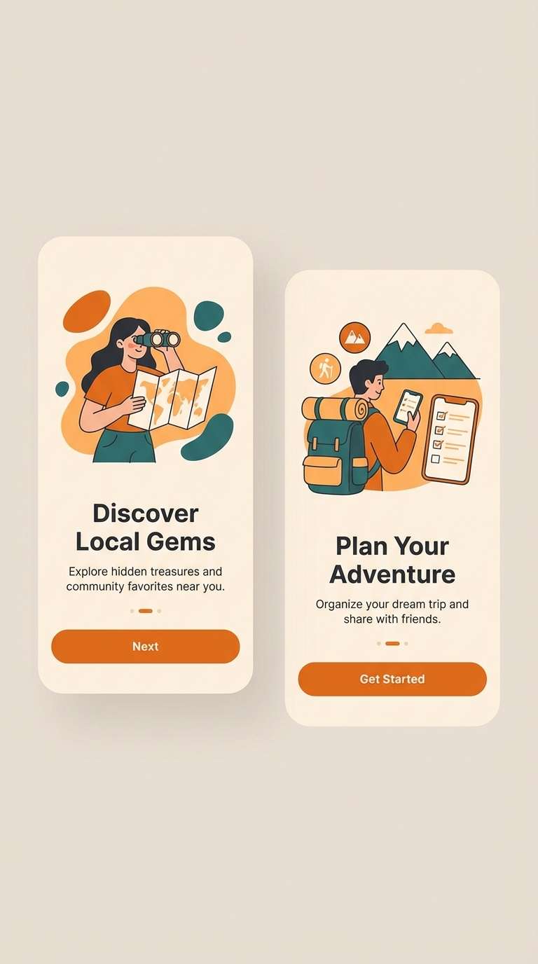 app onboarding ui screens