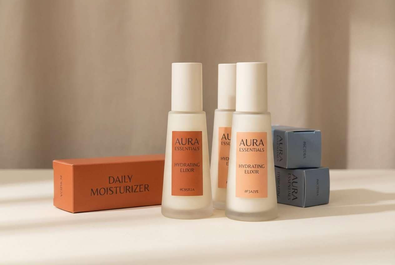 skincare packaging studio shot