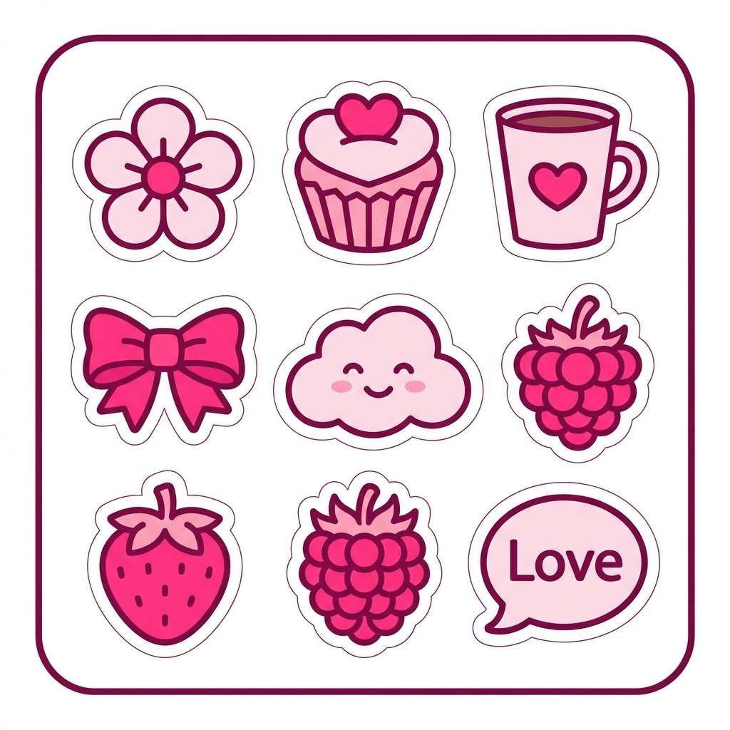 berry punch sticker set