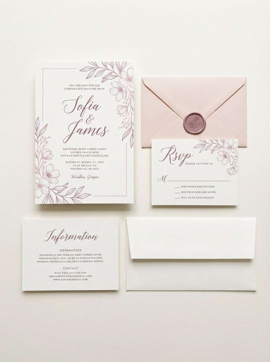 dusty fuchsia invitation