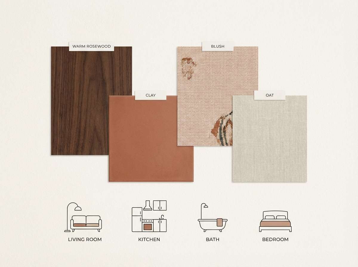 rosewood clay mood board