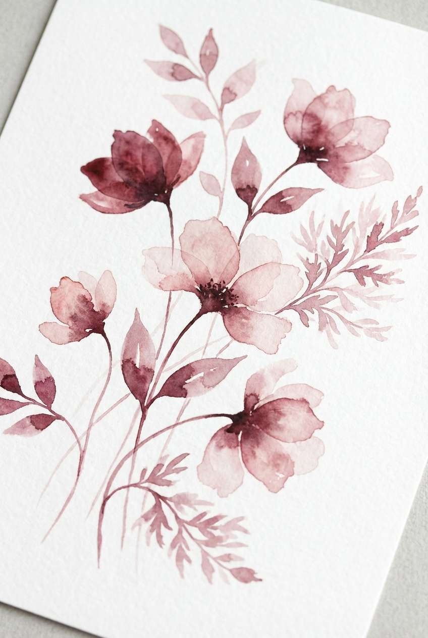 dusky watercolor florals