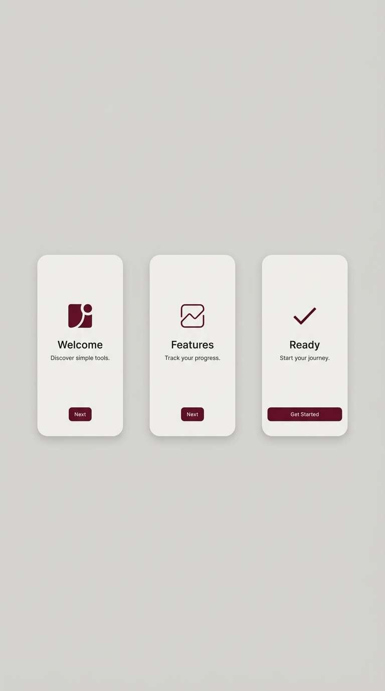 minimal wine onboarding ui