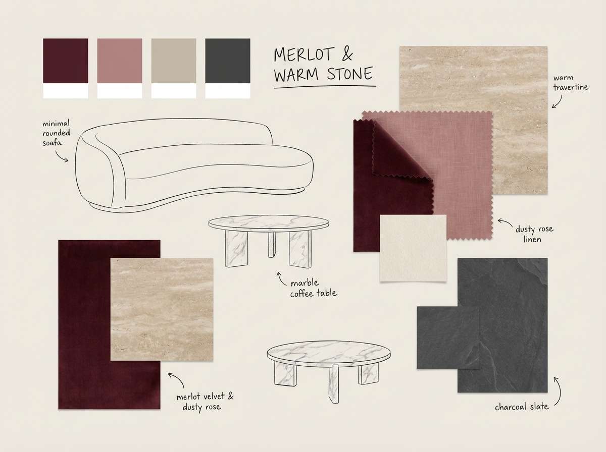 merlot interior mood board