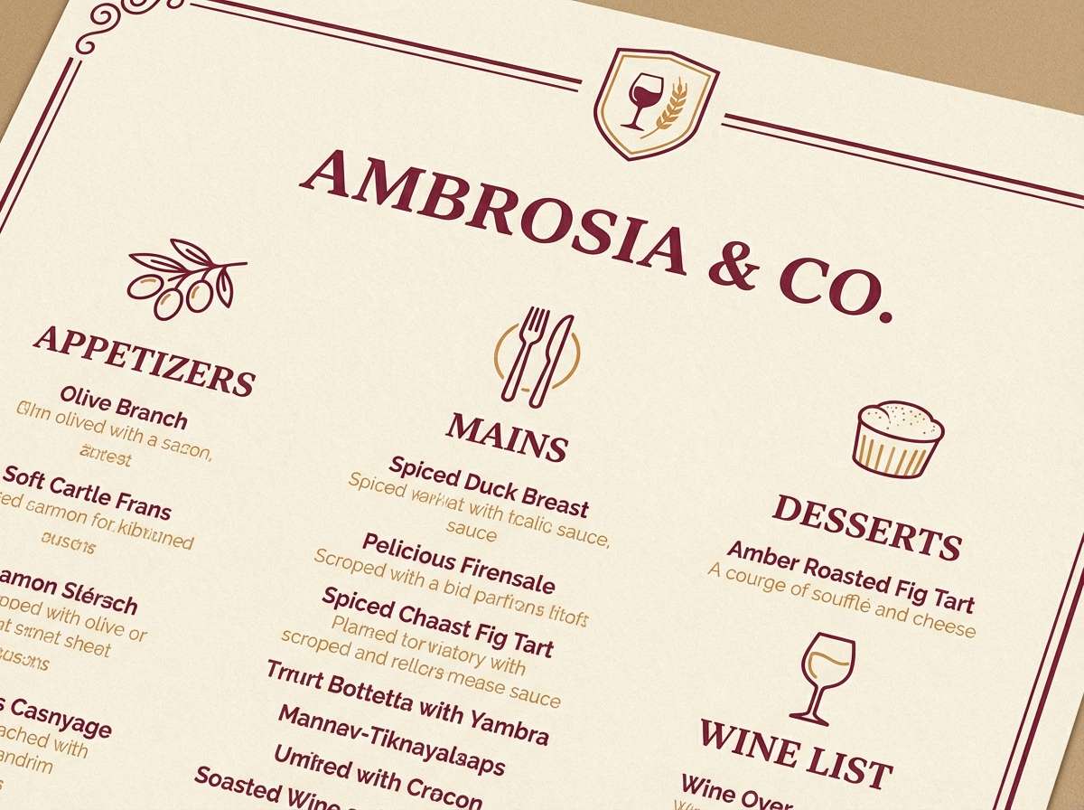 bordeaux menu layout