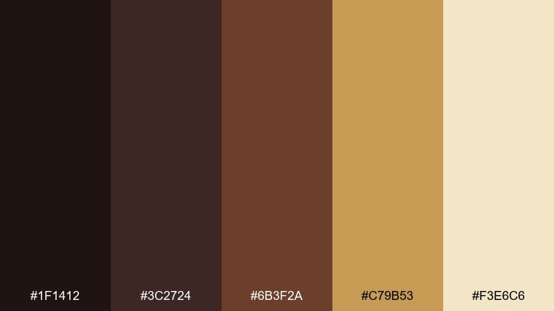 dark roast gold coffee shop color palette with hex codes