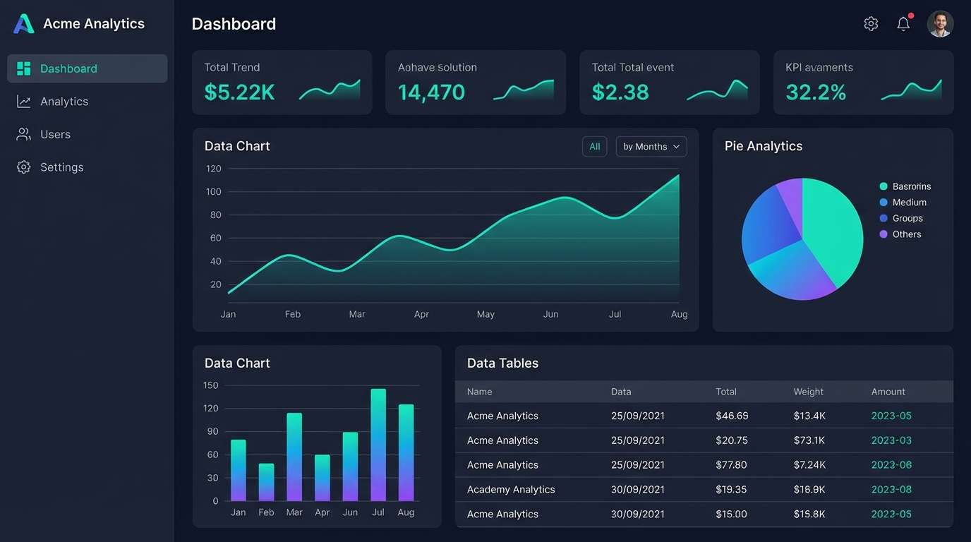dark dashboard ui mockup