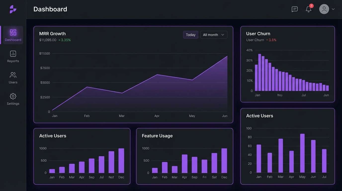 dark saas dashboard