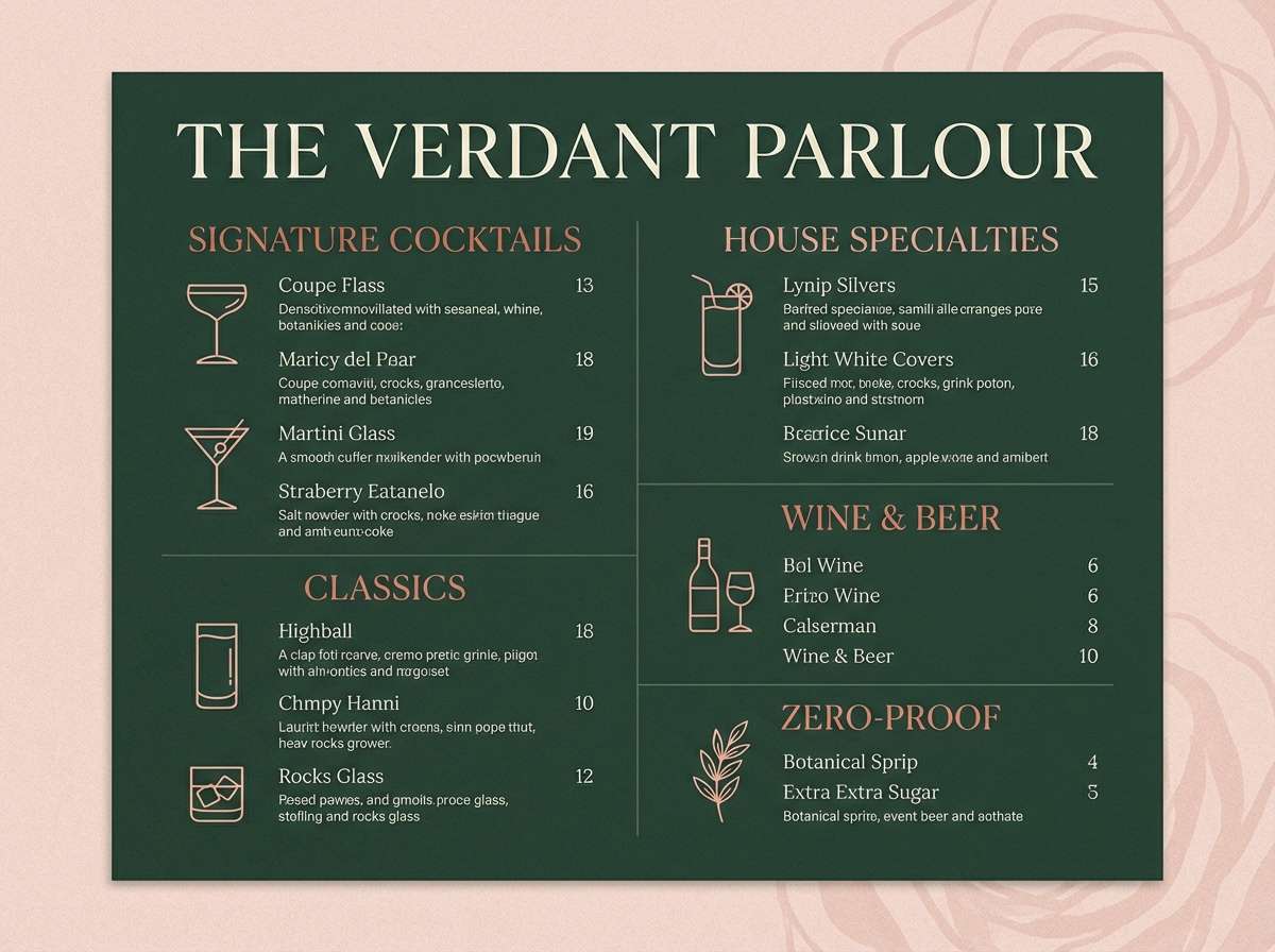 cocktail menu design