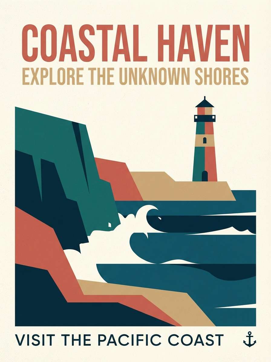 coastal travel poster
