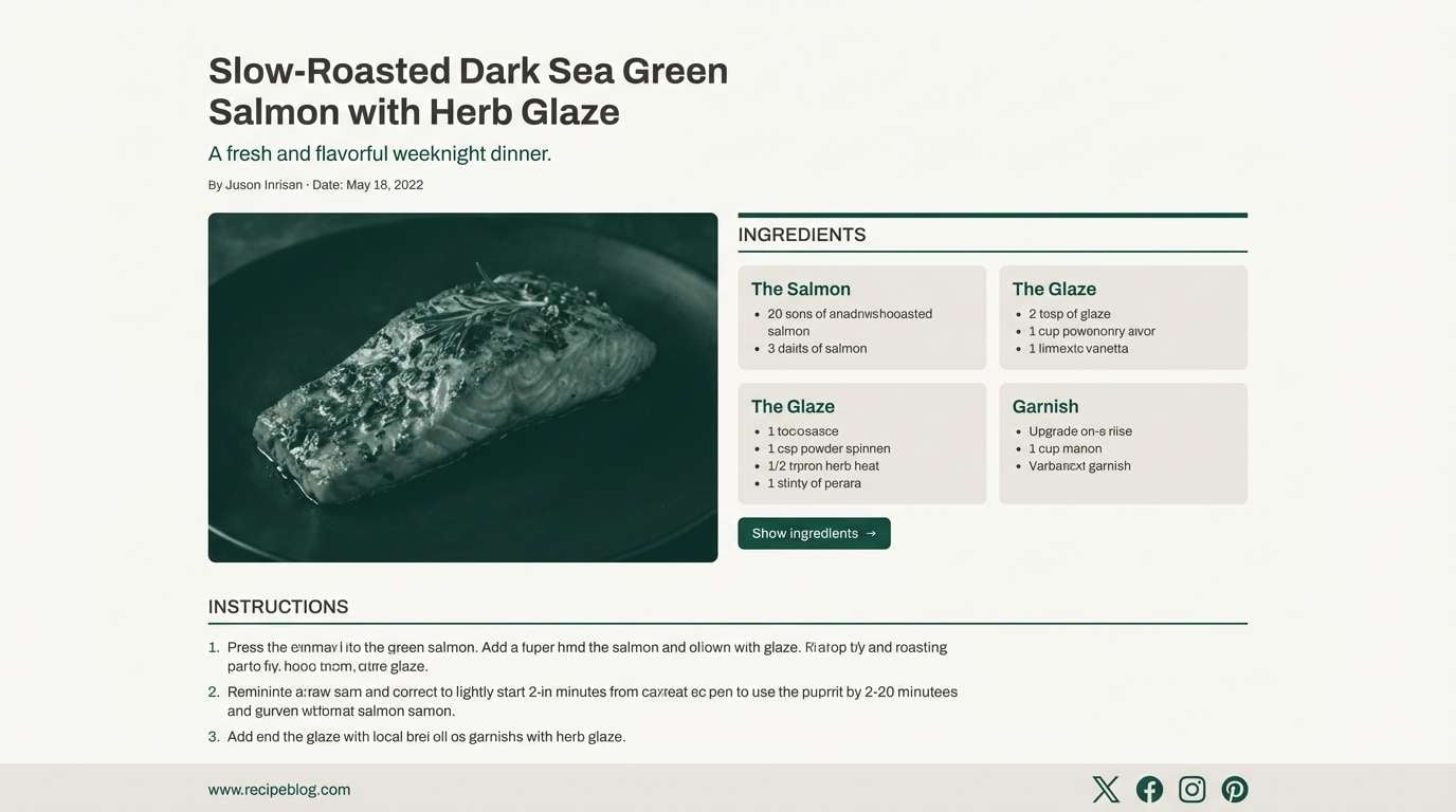 clean recipe blog template