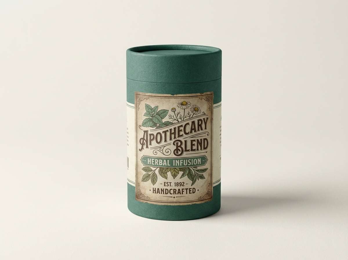 herbal tea label mockup