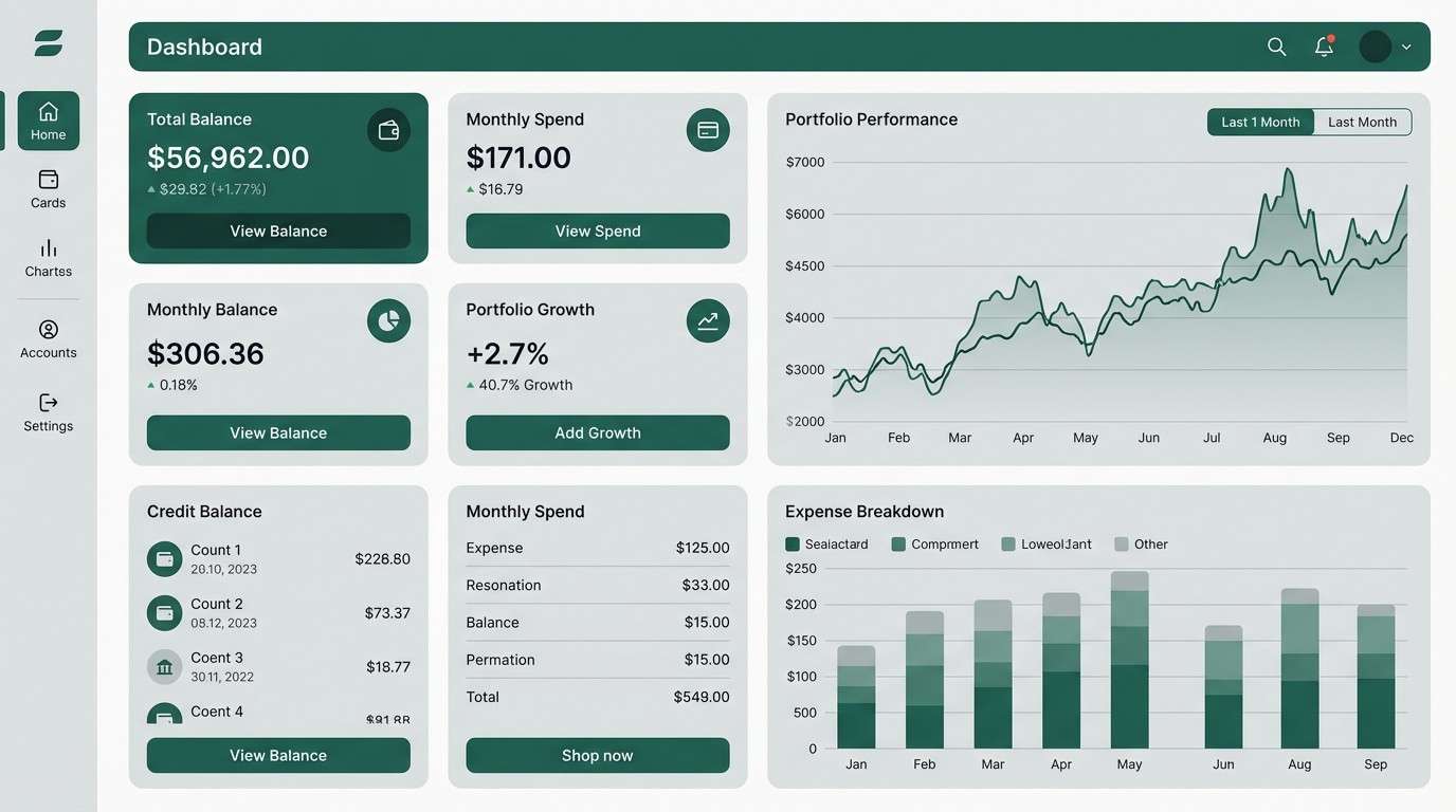 minimal finance dashboard ui