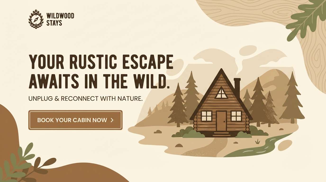 cabin rental hero layout