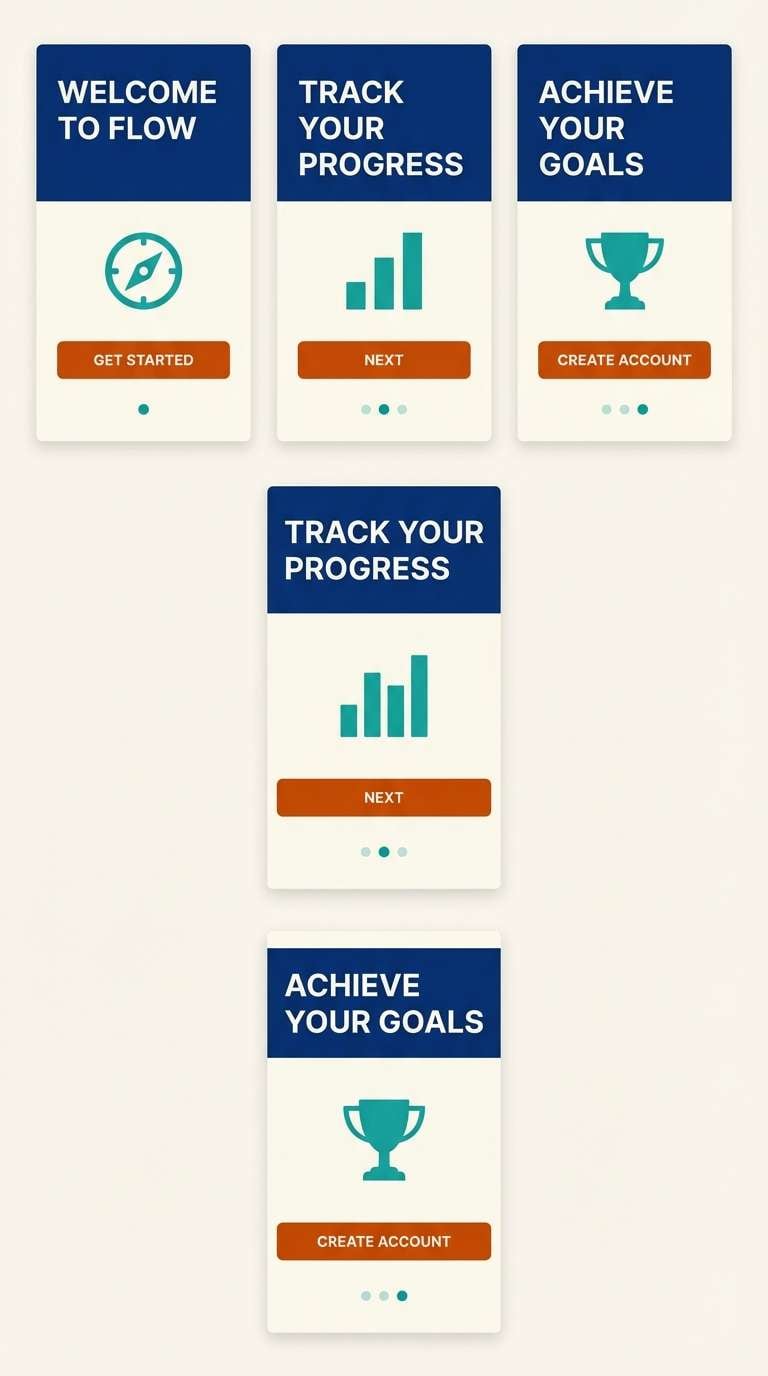 tangerine teal onboarding ui