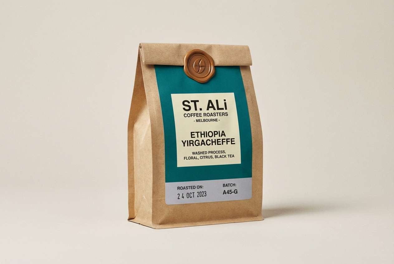 dark turquoise color combination coffee bag packaging