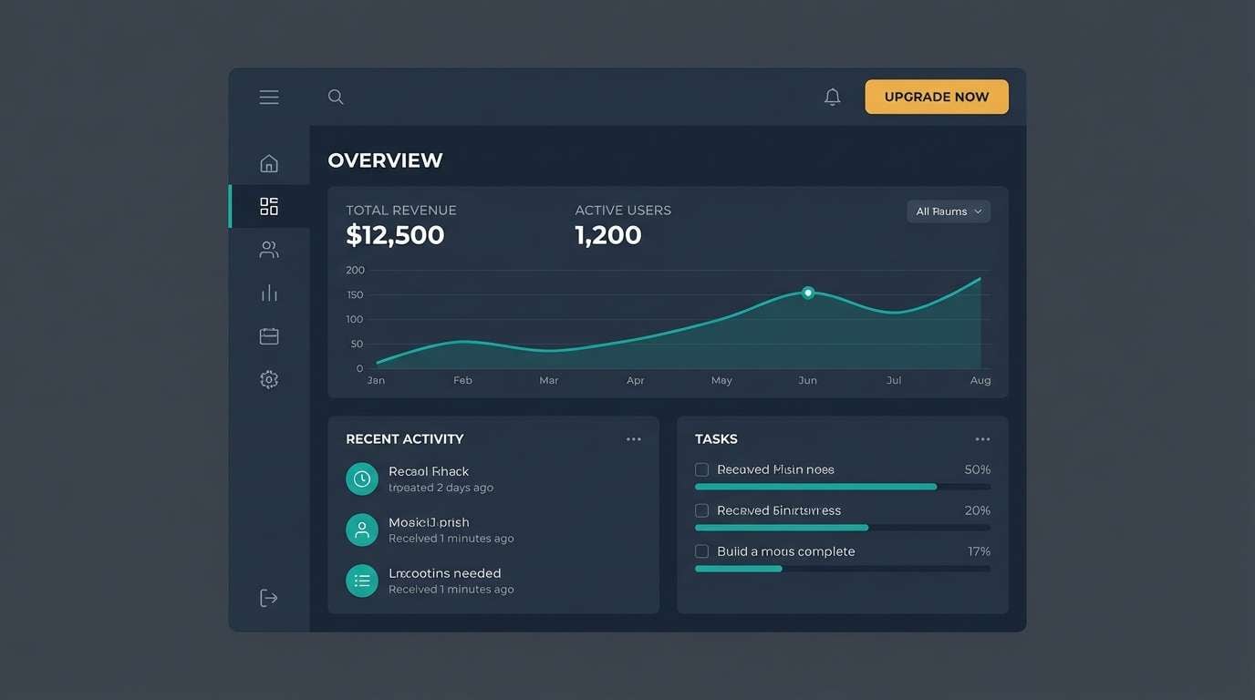 dark teal ui dashboard