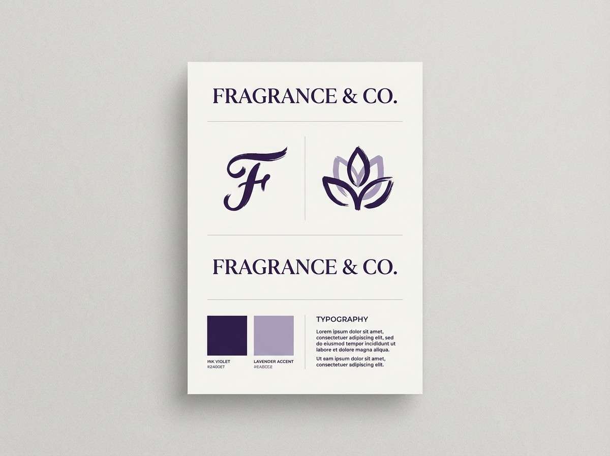 luxury logo guidelines in violet