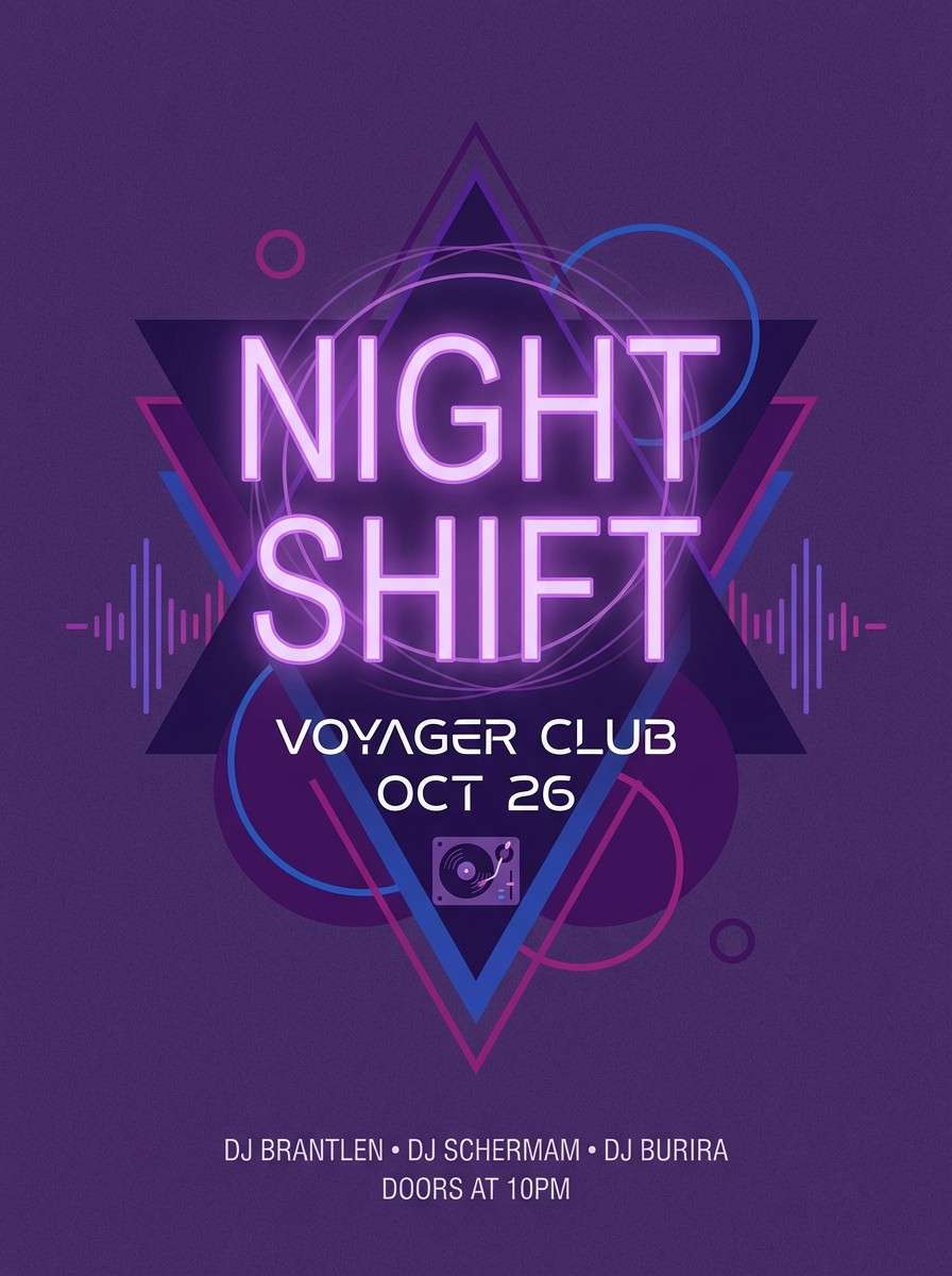 gothic lilac club flyer