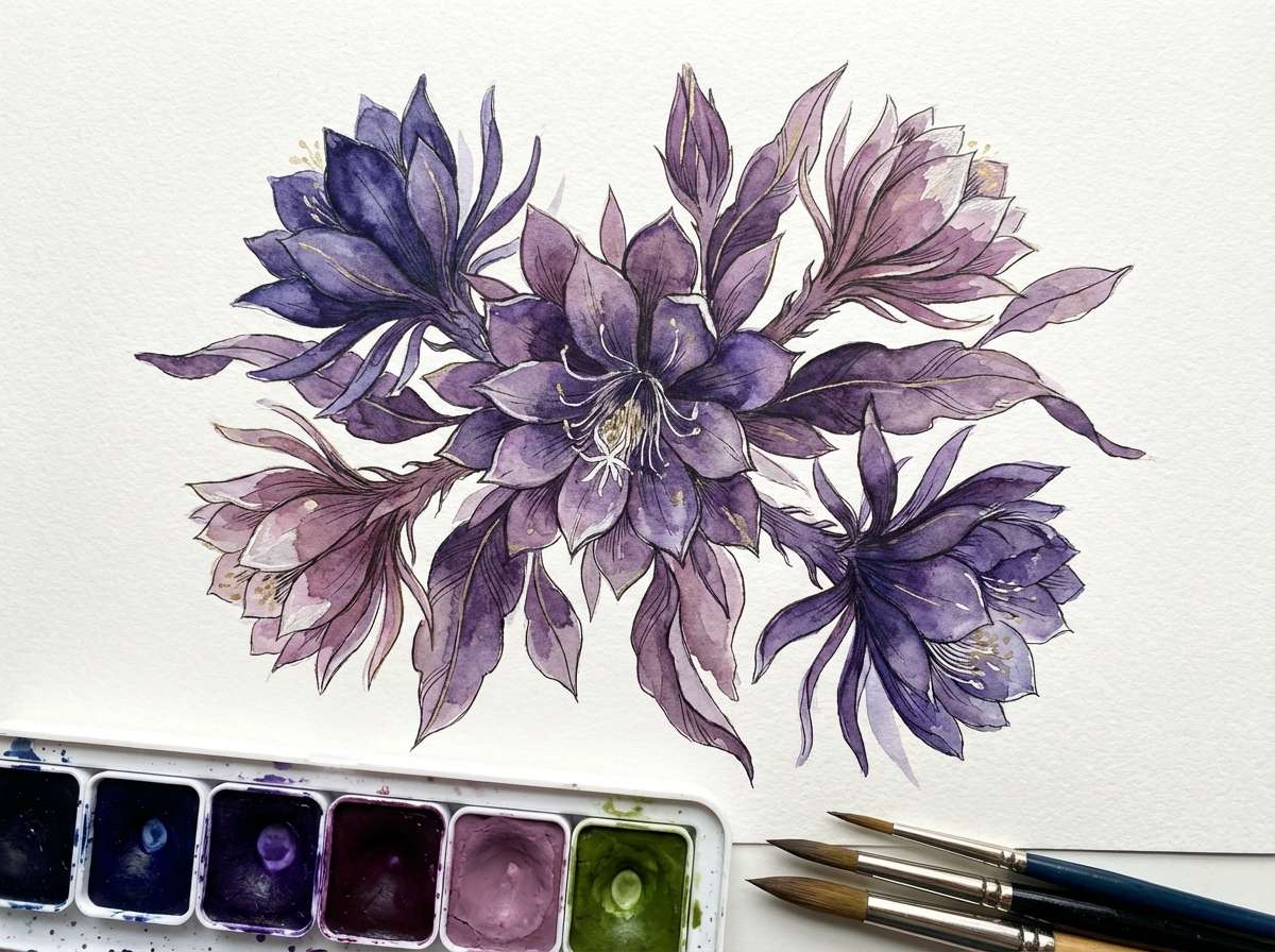 night bloom watercolor botanicals
