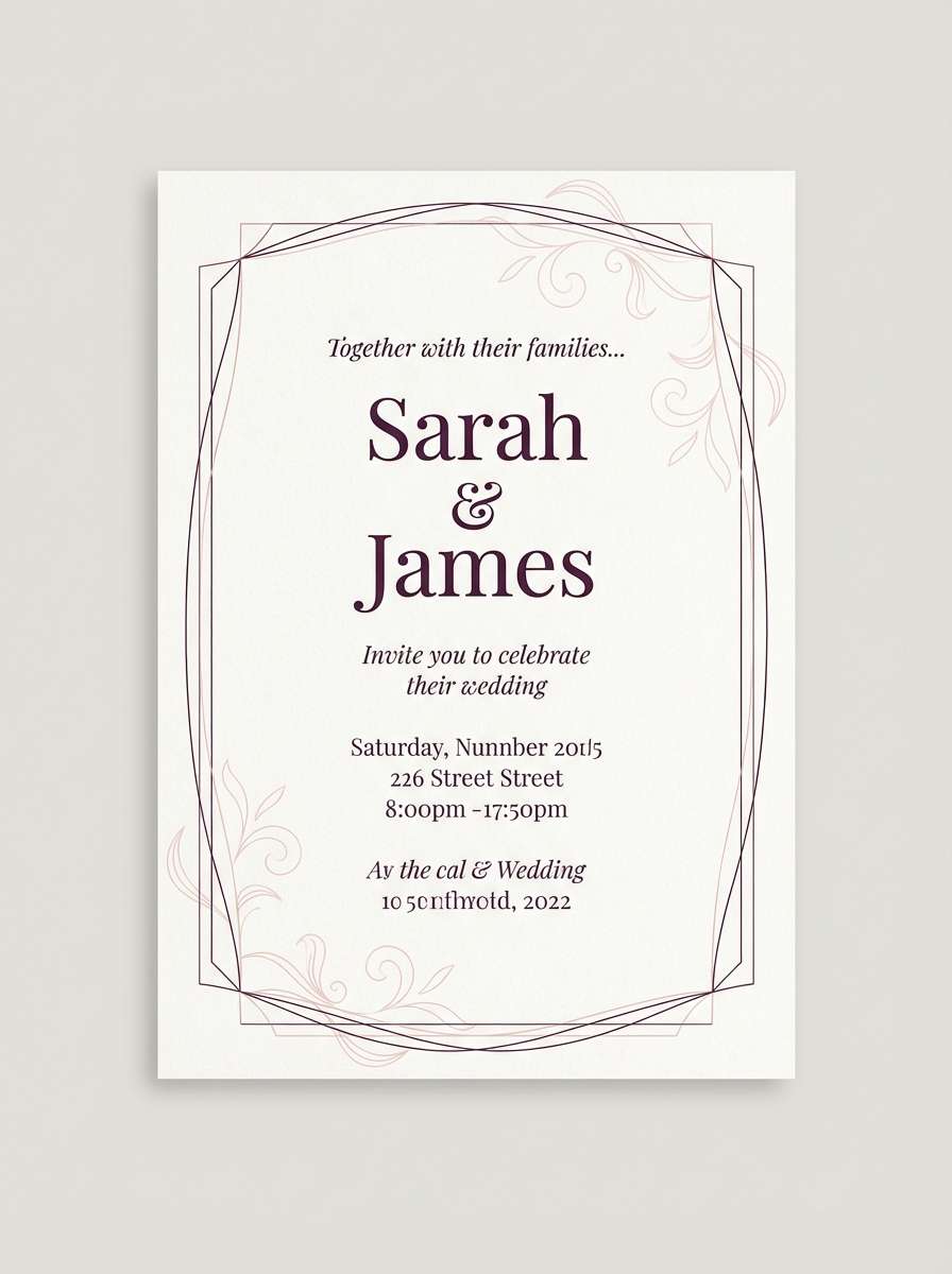 plum wedding invitation design