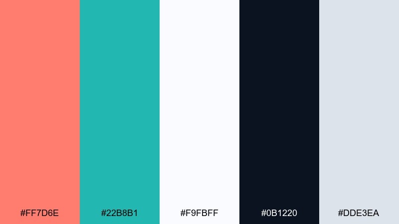 data viz freshness salmon teal color palette with hex codes